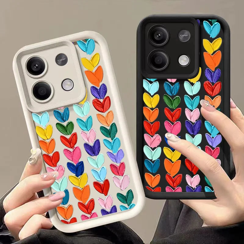 Oil Painting Love Heart Phone Case for Xiaomi Redmi 14C 13C Redmi Note 14 13 12 Pro Plus 5G 12S 11S 10S 10 11