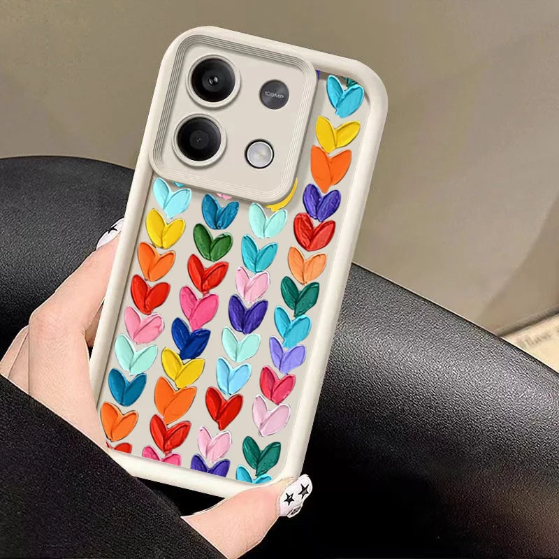 Oil Painting Love Heart Phone Case for Xiaomi Redmi 14C 13C Redmi Note 14 13 12 Pro Plus 5G 12S 11S 10S 10 11