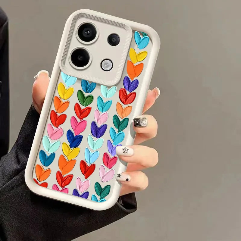 Oil Painting Love Heart Phone Case for Xiaomi Redmi 14C 13C Redmi Note 14 13 12 Pro Plus 5G 12S 11S 10S 10 11