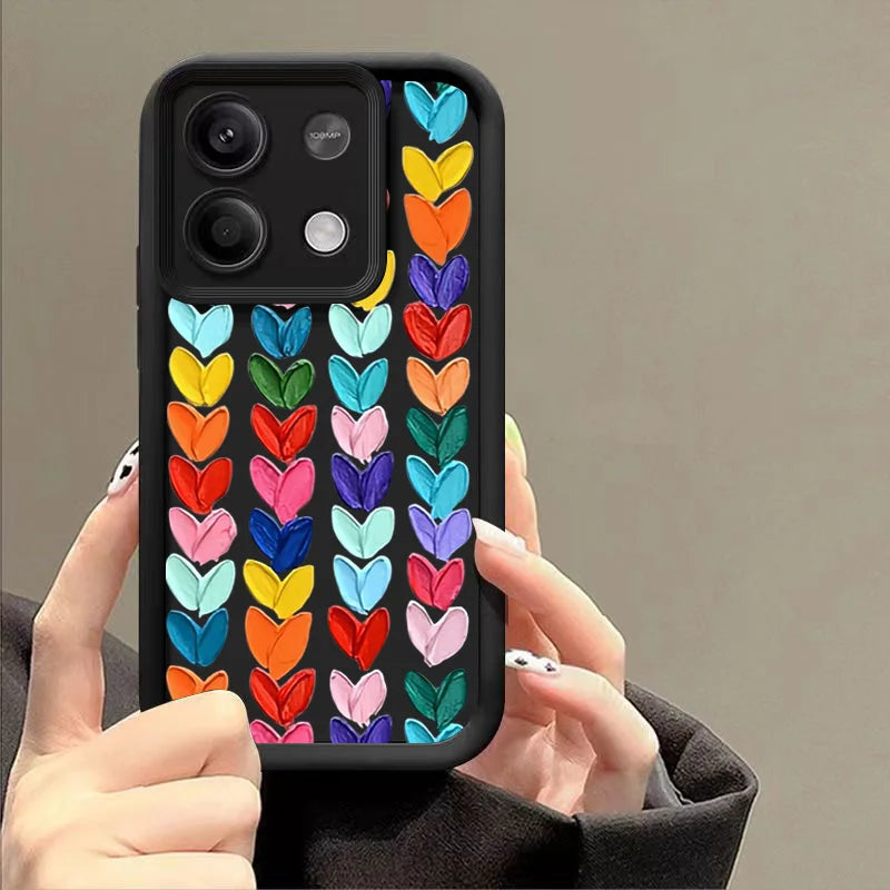 Oil Painting Love Heart Phone Case for Xiaomi Redmi 14C 13C Redmi Note 14 13 12 Pro Plus 5G 12S 11S 10S 10 11